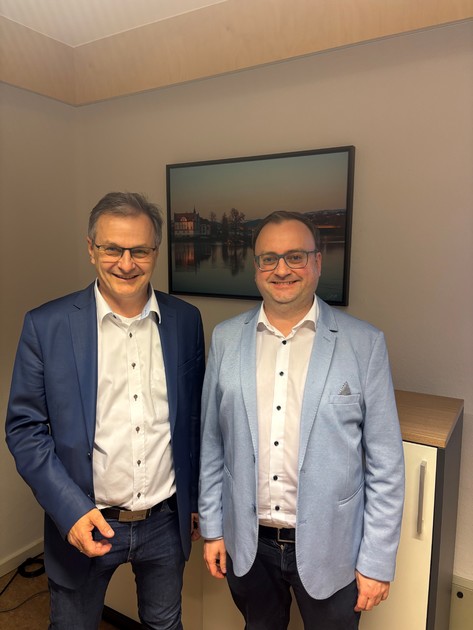 Foto (Thomas Hansbauer): Brgermeister Stephan Dorn und MdL Stefan Meyer.